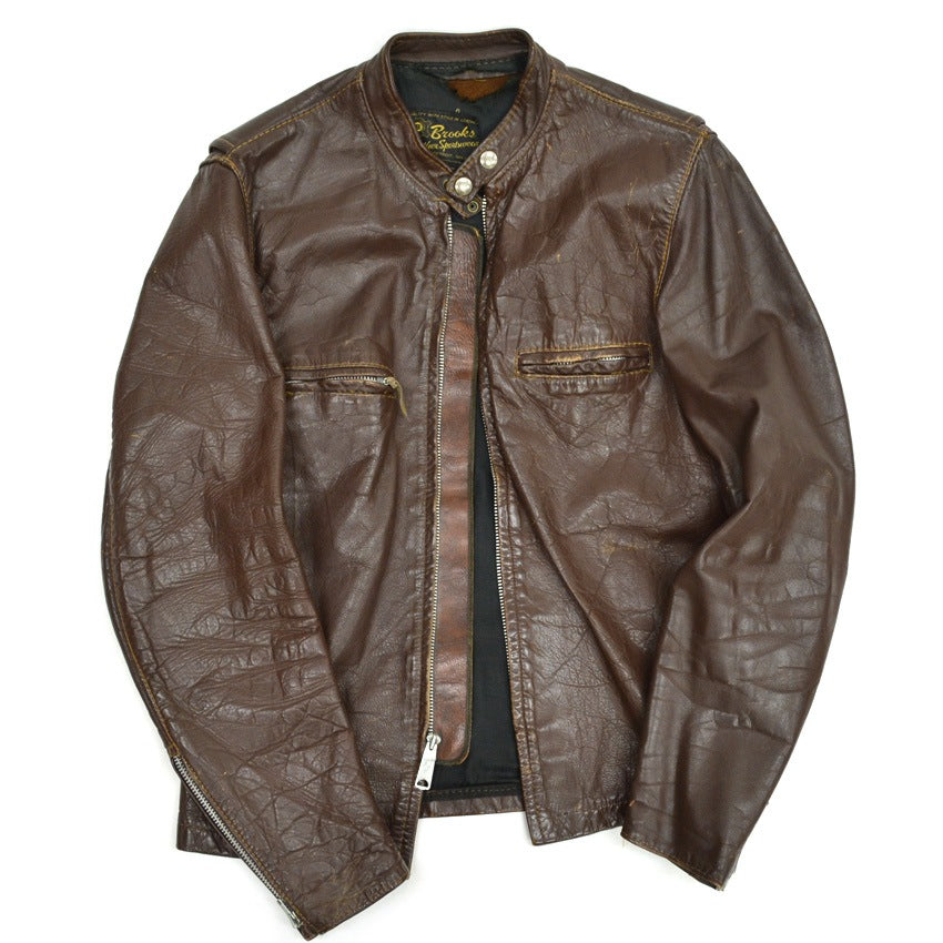 60's BROOKS 'Cafe Racer' SINGLE RIDERS BROWN... 38