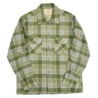 50's Richman BROTHERS Green×Gray wool check shirts... M