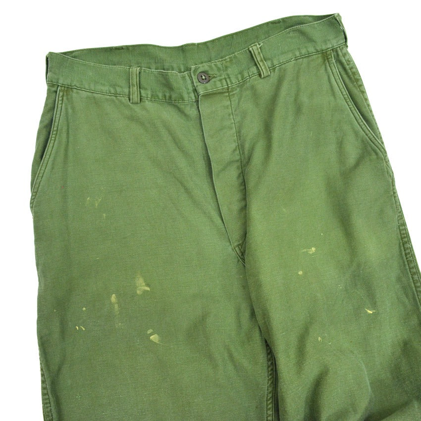 60's USMC P-58 UTILITY COTTON SATEEN TROUSERS... W33×L28