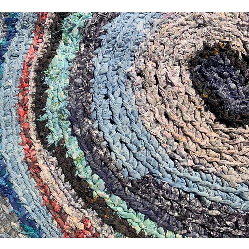 Old American Circle Braided Rug Handmade... Medium 78cm