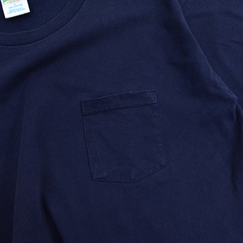 90's~ CHEETAH NAVY ONE POKET T-SHIRT... L