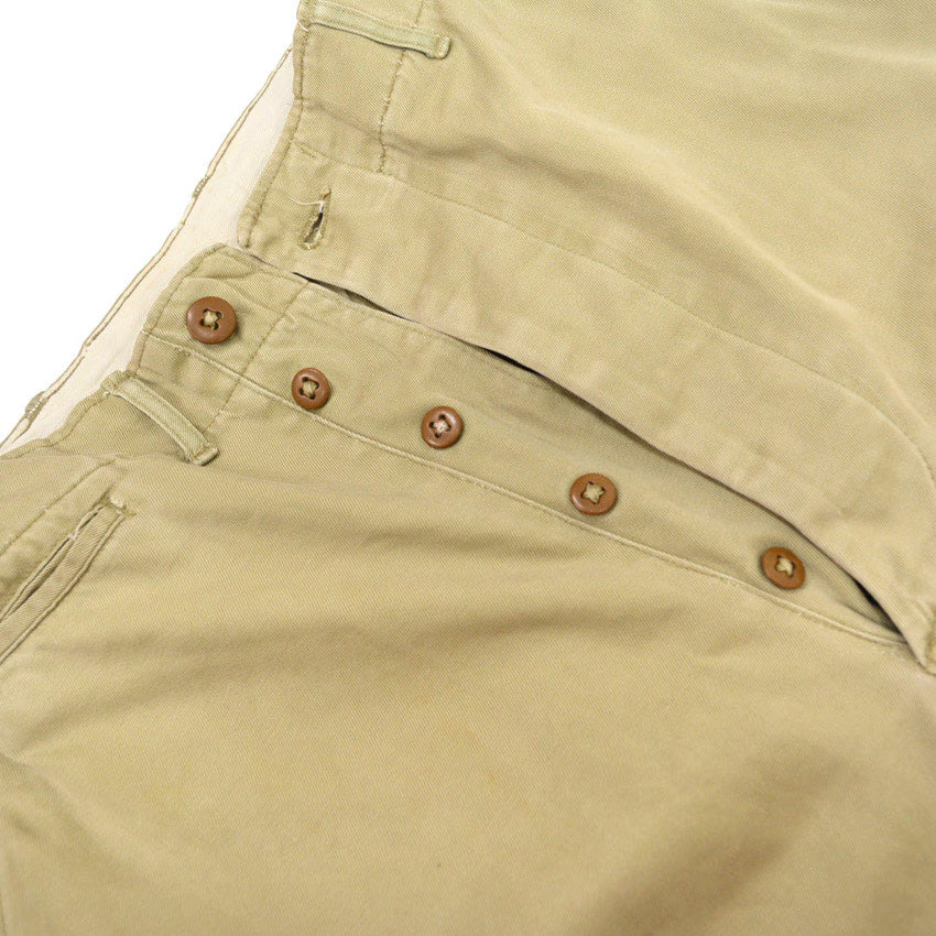 40's U.SARMY 1945 TROUSERS COTTON KAHKI CHINO ... W31 L31