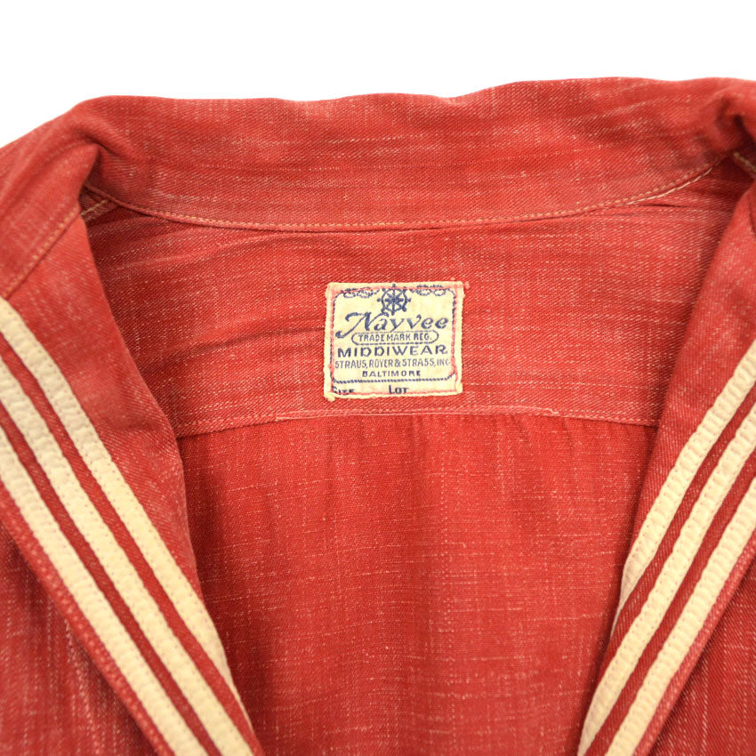 20's Nayvee MIDDIWEAR Red Chambray Sailor Jacket...