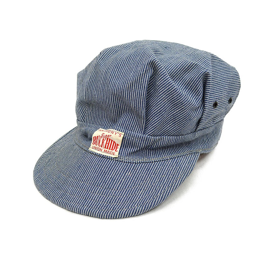 40's~ ANTHONY'S SUPER BUCKHIDE PINSTRIPE WORK CAP...57cm