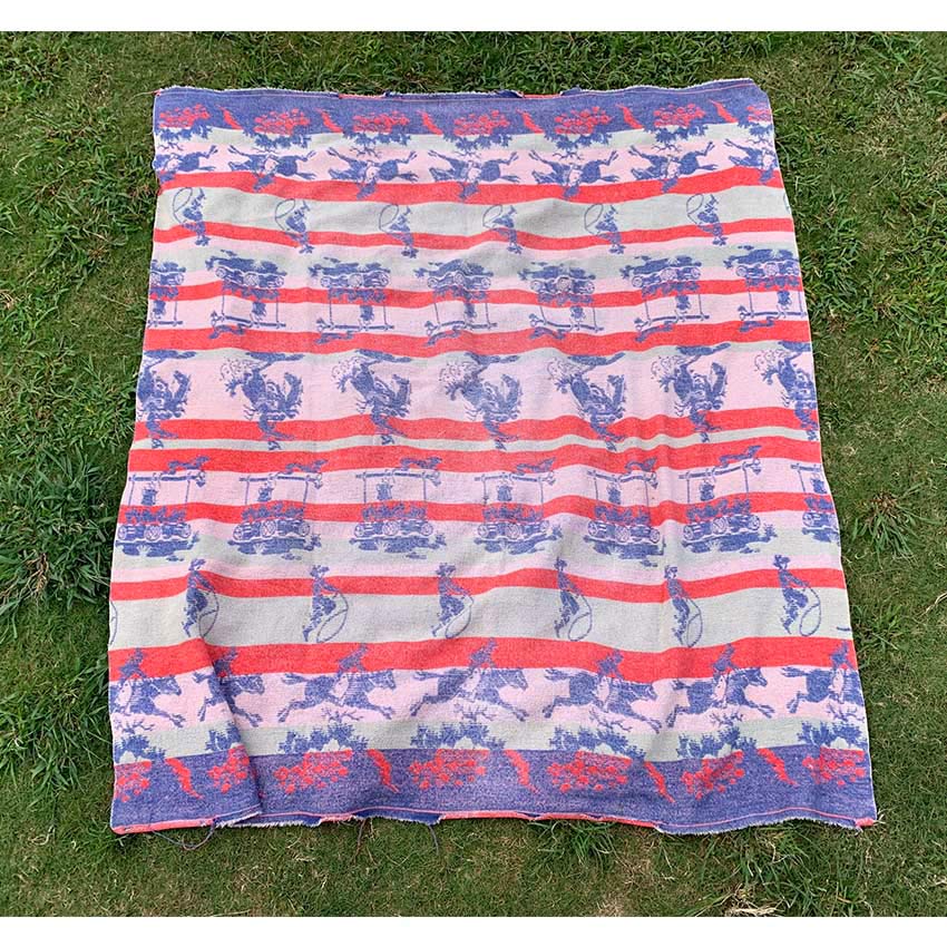Circa 1950's Old Southwest Cotton Camp Blanket Cowboy... 167cm×150cm