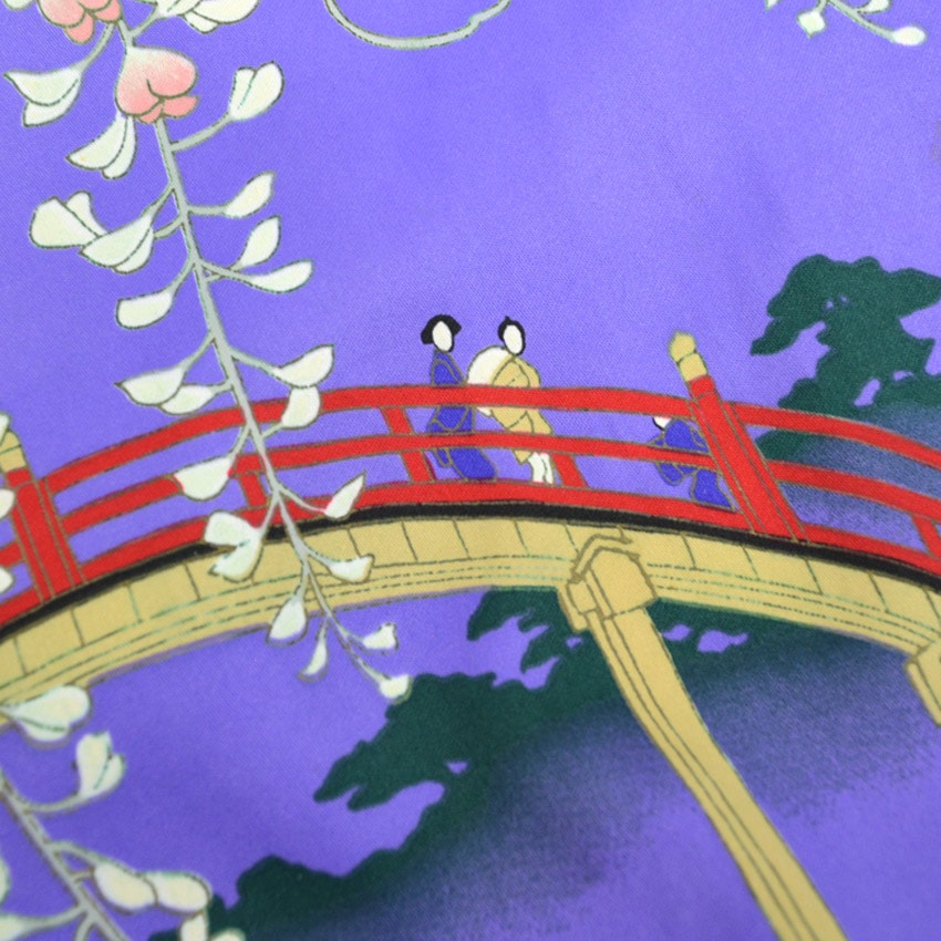 80s-era KIMONO Ukiyo-e Souvenir Robe, Made in Japan...