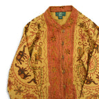 90's ORVIS Indian Cotton Embroidered Jacket with Fish Buttons... M