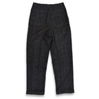1950s-era black pinstripe Fleck Pattern kasuri wool slacks...