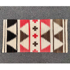 Circa 1940's Navajo Rug Cross Black and Brown Side...