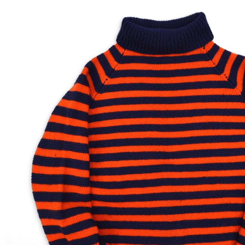 50's〜 OLD BORDER TURTLE WOOL SWEATER ORANGE × NAVY ...
