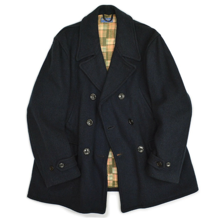 ~40's Julmor Black Wool Double Breasted Coat...