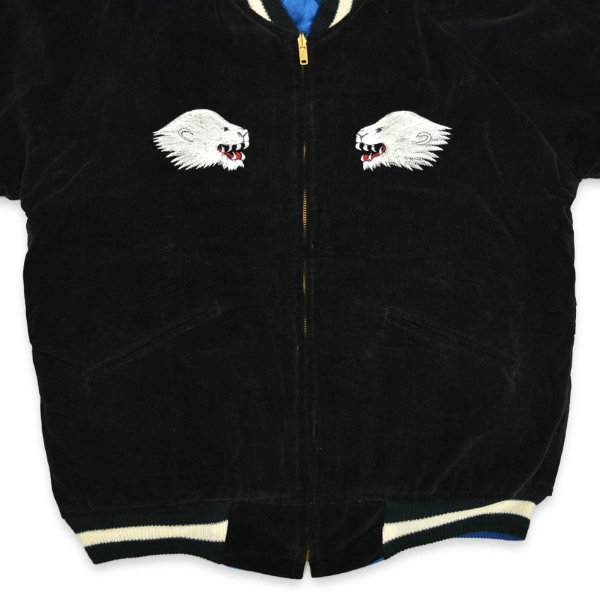 1950s THULE GREENLAND SOUVENIR JACKET (Sukajan, black velvet)...