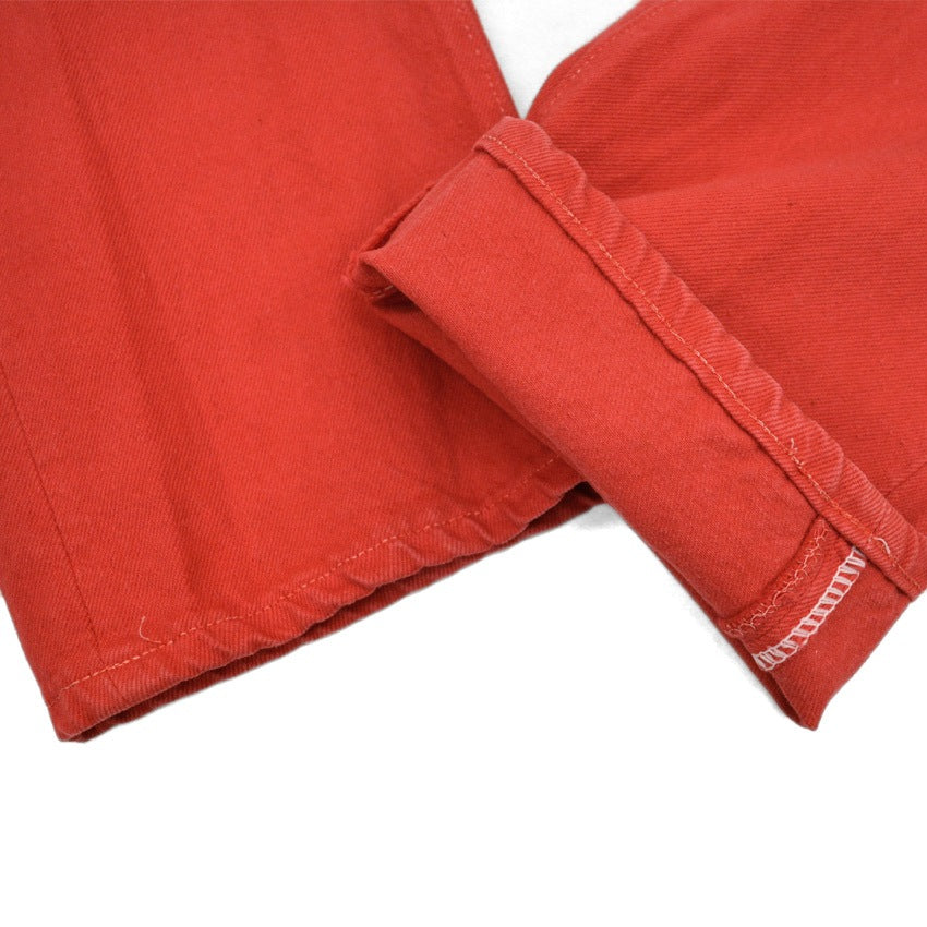 1980's Deadstock Levi's 501 Red dyed Denim pants... W32 L32
