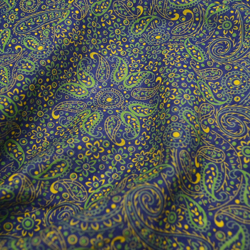 1940's~ OLD PAISLEY BANDANA NAVY both ears...