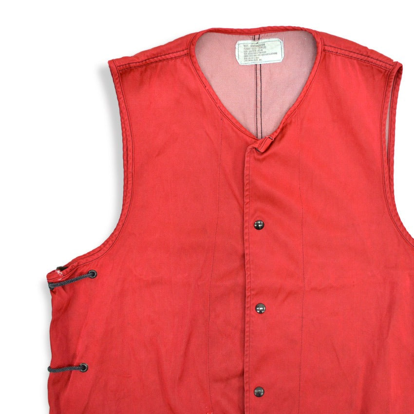 1960's USNAVY FLIGHT DECK CREW VEST RED...L/XL