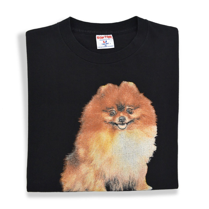 1990's SOF TEE Pomeranian Dog Print T-shirt ... XL