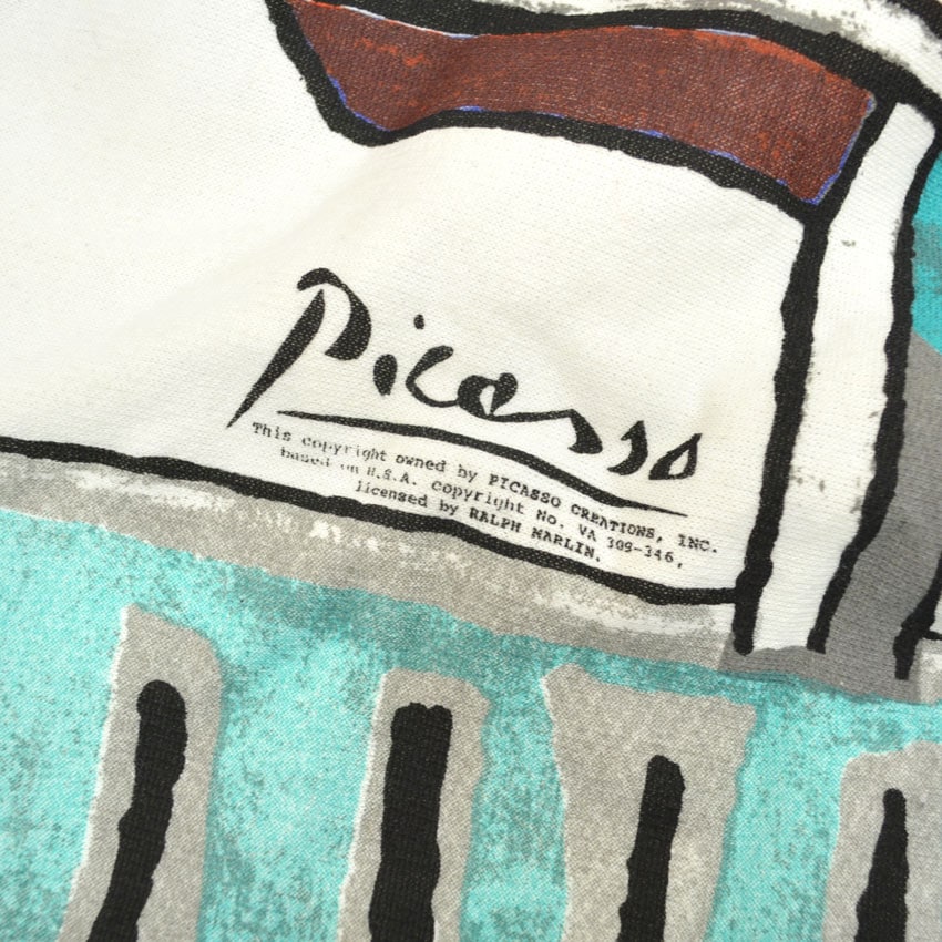 1980s Deadstock Picasso "Woman Sitting in Front of a Window" All Over Print Sweatshirt... L