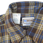 1980's DEADSTOCK FIVE BROTHER LIGHT FLANNEL SHIRT...M