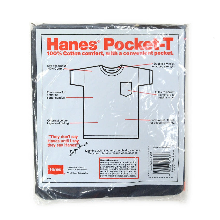 1986' Deadstock Hanes Pocket-T 黒 ... XL
