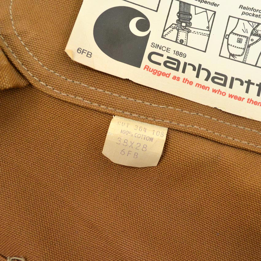 1970's Deadstock CARHARTT BROWN DUCK DOUBLE KNEE OVERALL...W38 L28