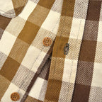 1980's BIGMAC BROWN & WHITE FLANNEL SHIRT...L