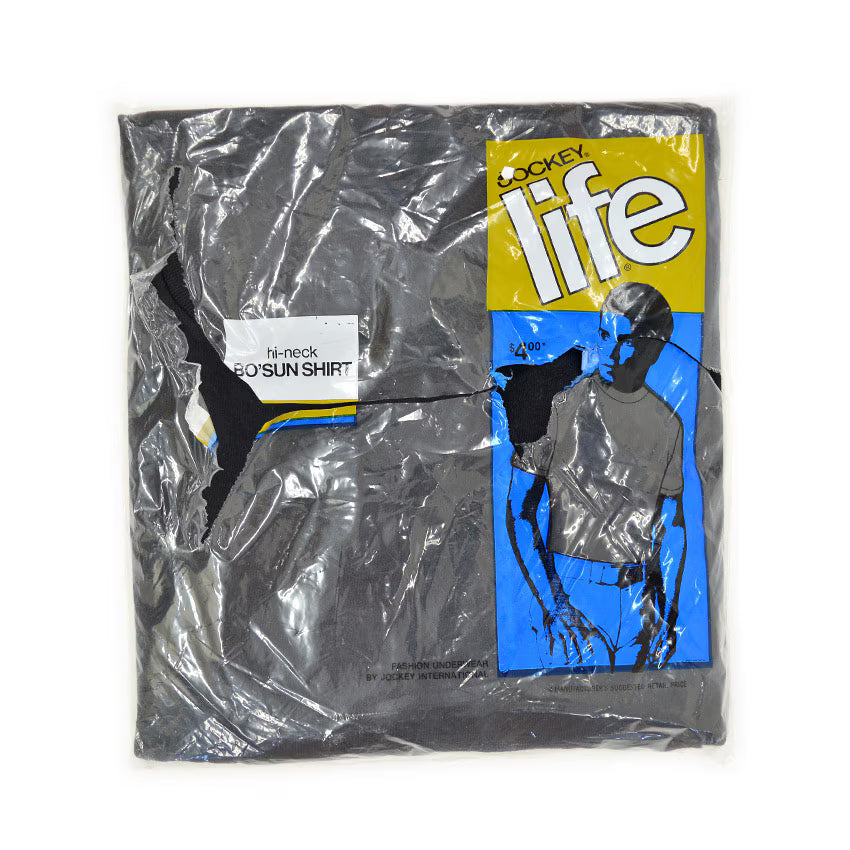 1970's DEADSTOCK JOCKEY LIFE PLAIN T-SHIRT BLACK ... L