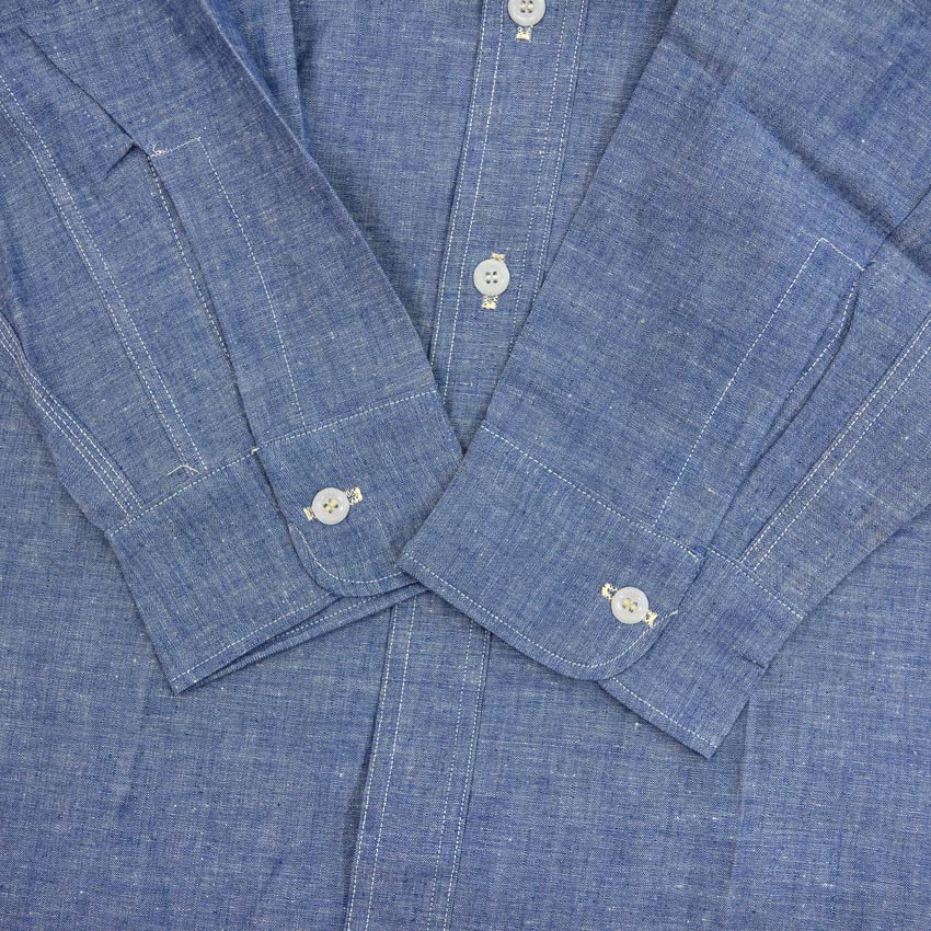~1950's DEADSTOCK AUTO BRAND CHAMBRAY SHIRT... 18