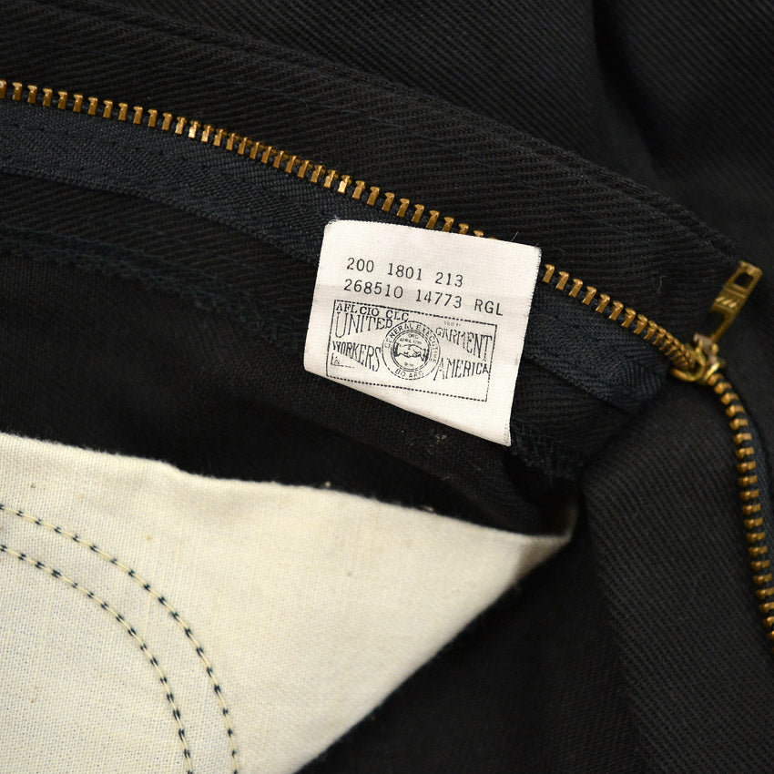 1980's Lee 200 BLACK TWILL PANTS MINT... W38 L34