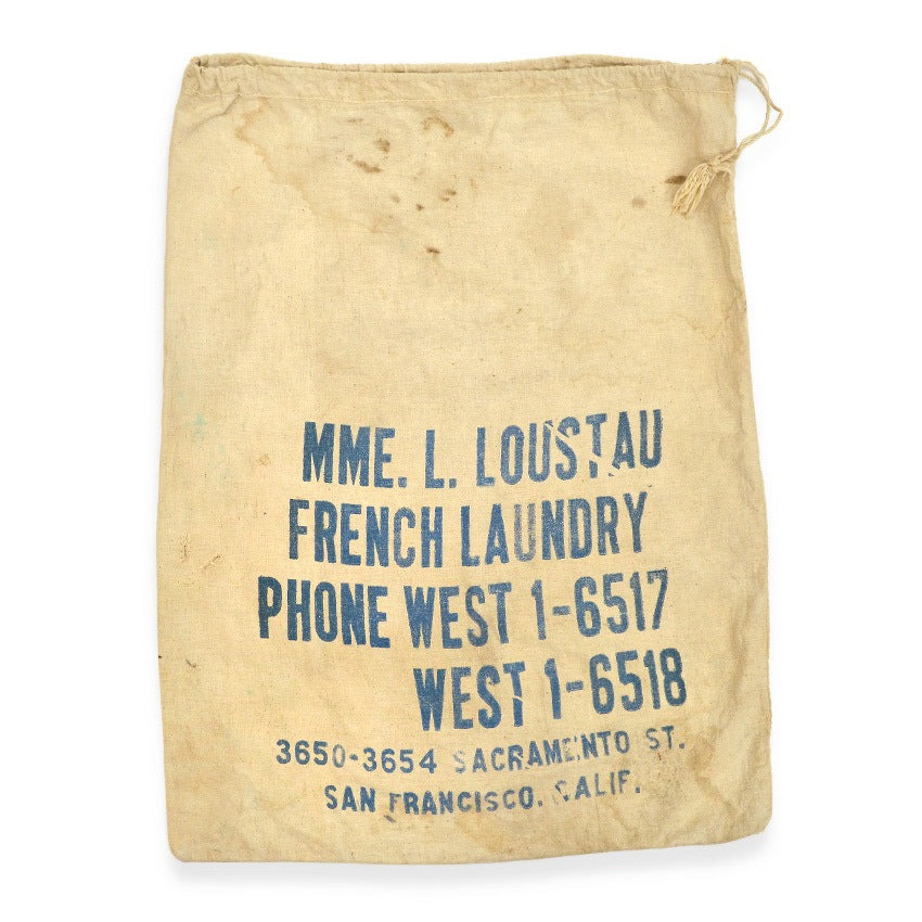 ~1920's MME.L.LOUSTAU FRENCH LAUNDRY SACK BAG...