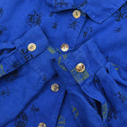 1990's CHICO'S DESIGN Kanji PRINT LINEN SHIRT...