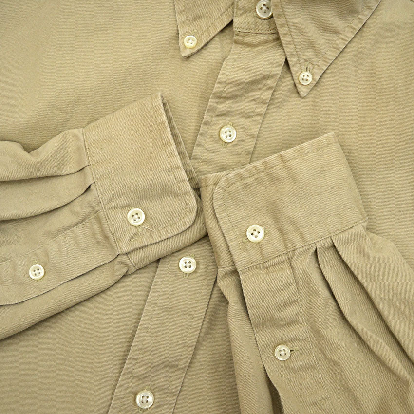 〜1990's Polo by Ralph Lauren ポロベア刺繍 B/D SHIRT KAHKI ... M