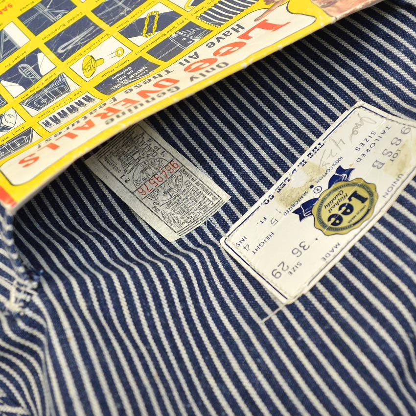 〜1960's DEADSTOCK Lee 98SB HICKORY STRIPE OVERALL ... W36 L29