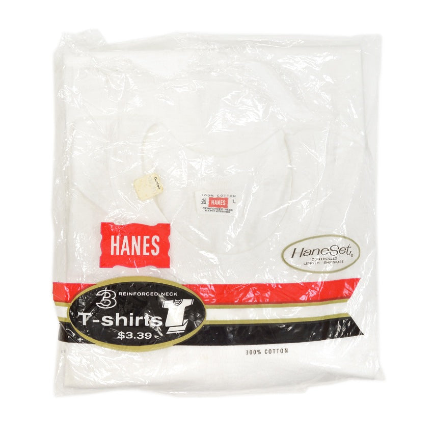 〜1960's DEADSTOCK HANES PLAIN T-SHIRTS 2枚セット ... L