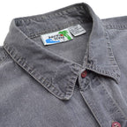 〜1990's PACIFIC SCENE BLACK COTTON SHIRT パキスタン製 ... LARGE