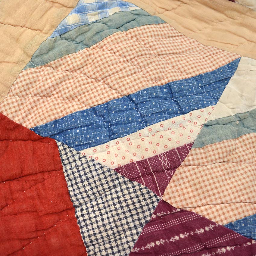 OLD PATCHWORK MOZAIQ QUILT... 158cm×183cm