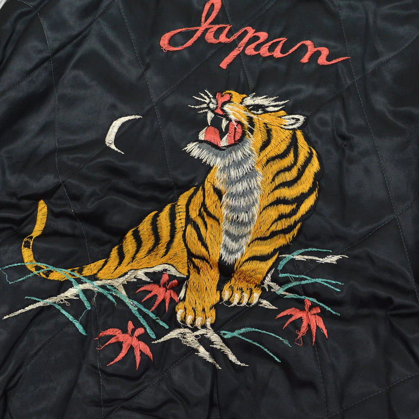 ~1950s JAPAN SOUVENIR JACKET (Sukajan) - Eagle & Tiger design, Cherry zipper...
