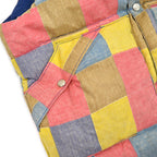 〜1980's PRINT PATCHWORK REVERSIBLE GOOSE DOWN VEST ...