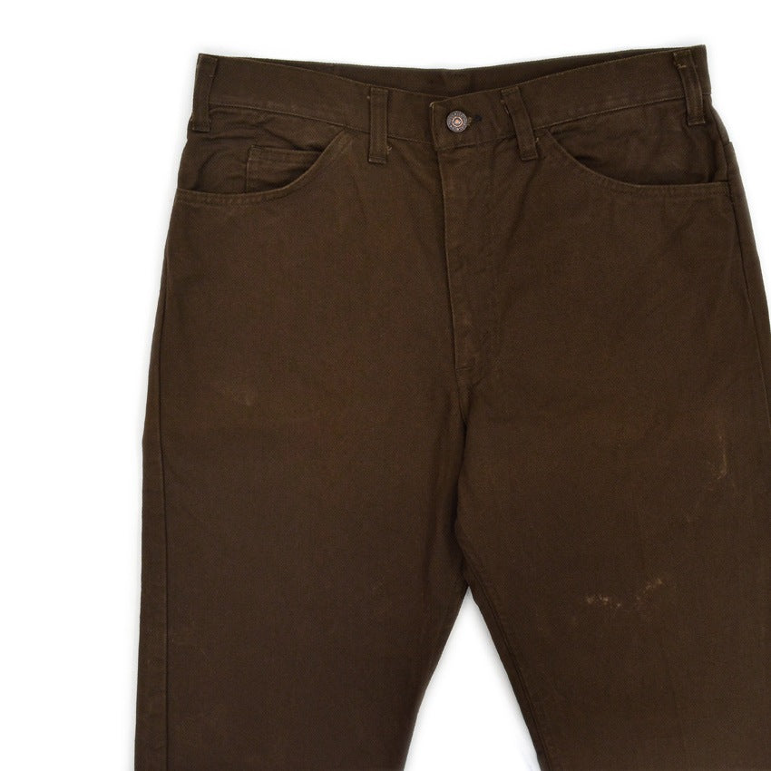 1960's LEVI'S 518 BIG-E BROWN Katsuragi COTTON TWILL PANTS ... W33 L33