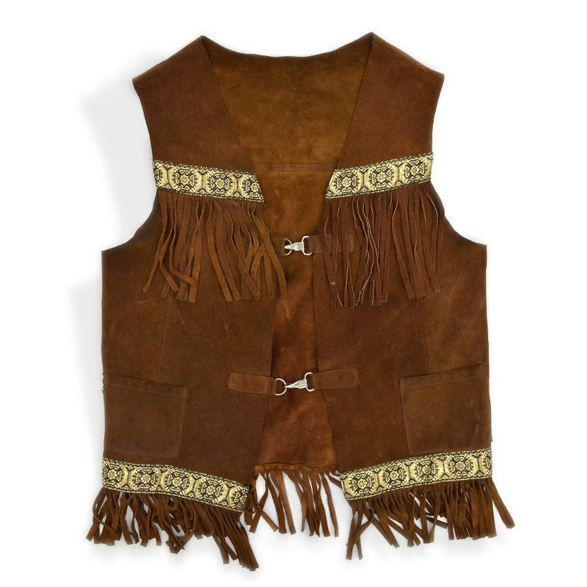 1970's WESTERN LEATHER WEAR FRINGE LEATHER VEST ...