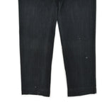 1960's PLAID HIDDEN IN BLACK PIQUE TAPERED PANTS 1... W30 L30