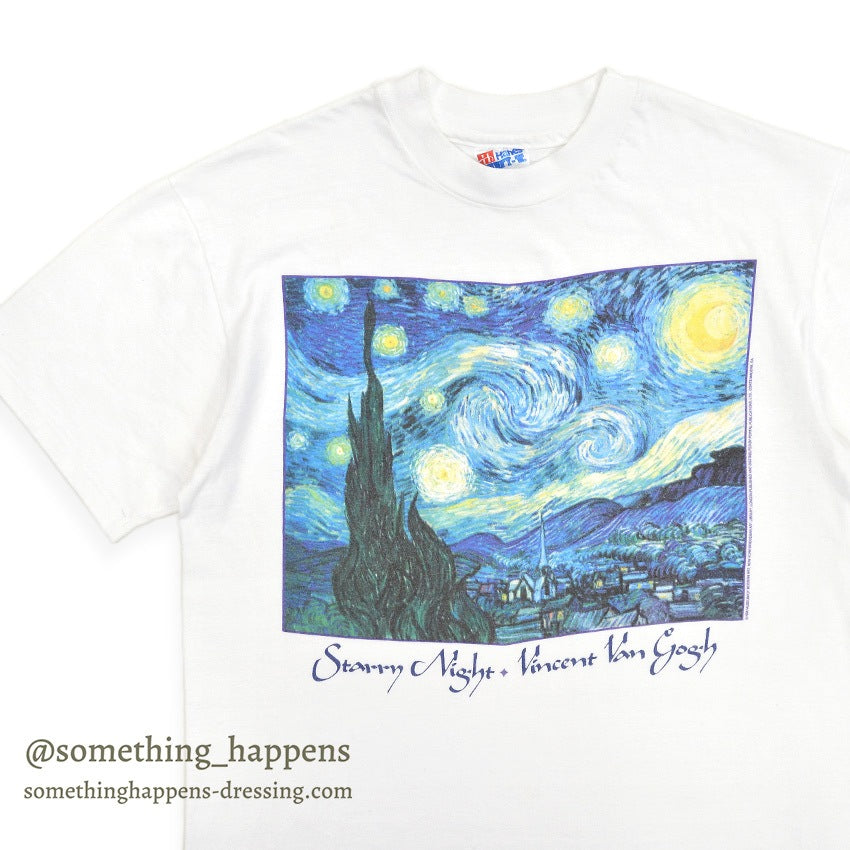 1990's HANES ゴッホ 星月夜 T-SHIRT ... M