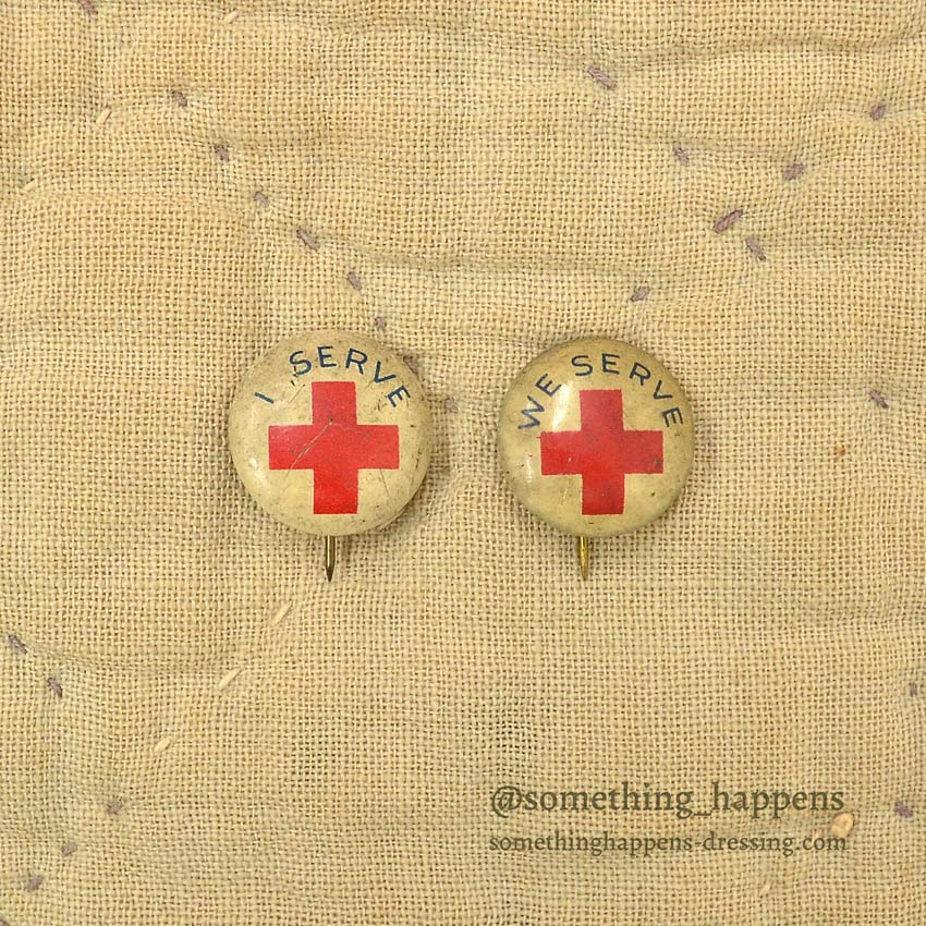 1910s-WW1 American Red Cross Pinback (Set of 2)