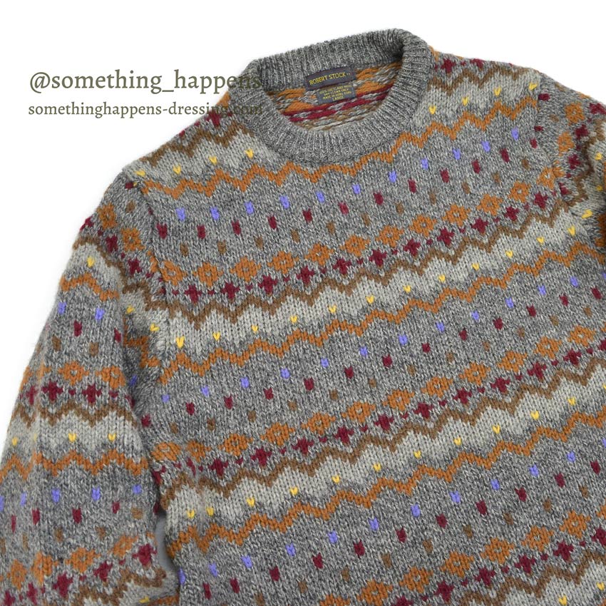 1980's〜 ROBERT STOCK SHETLAND WOOL SWEATER ... LARGE