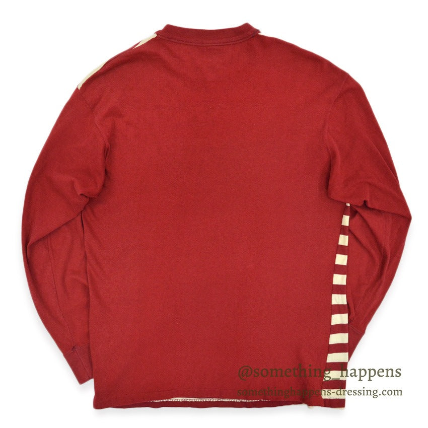 1970's TOWNCRAFT WHITE & RED BORDER L/S T-SHIRT ... L