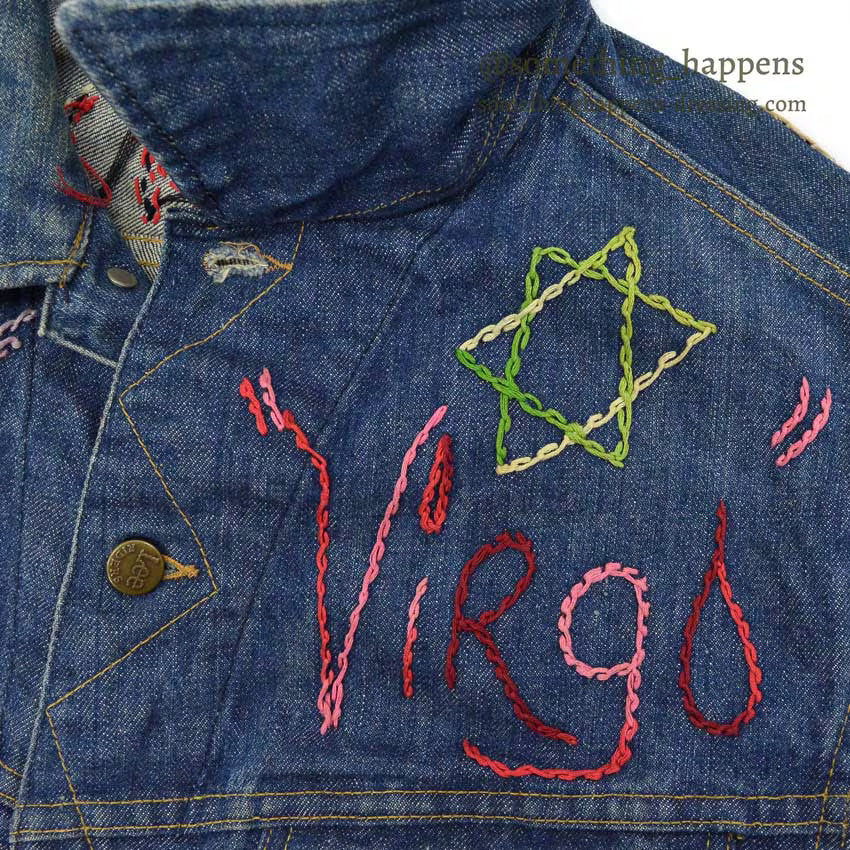 1970's Lee EMBROIDERY DENIM JACKET ... Fits like 44