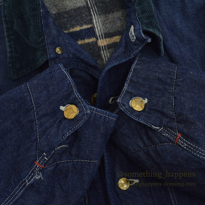 1950's UNKNOWN DENIM COVERALL BLANKET DARK... Fits like 36