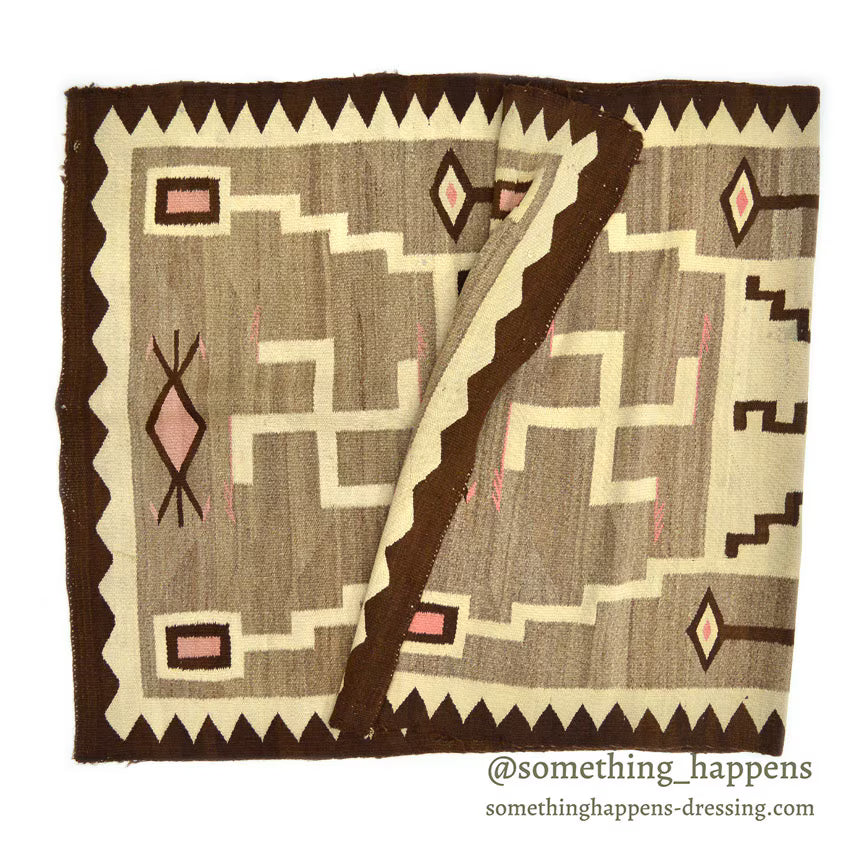 c.1920's J.B.MOORE SWASTIKA CRYSTAL STORM PATTERN NAVAJO RUG... 171cm×91cm