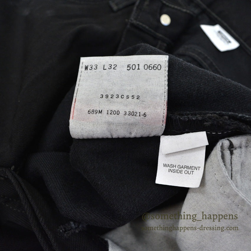 DEADSTOCK Levi's 501 BLACK DENIM PANTS Made in COLOMBIA... W33 L32