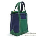 DEADSTOCK LLBEAN BOAT AND TOTE ZIP-TOP NAVY & GREEN... SMALL