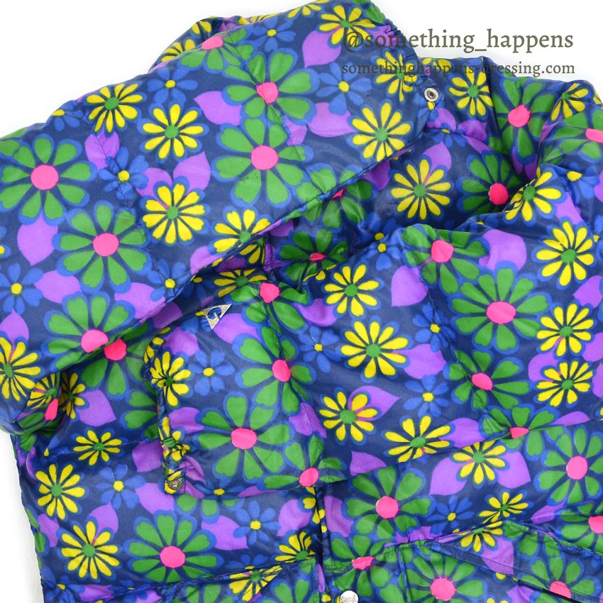 1970's GERRY HIPPIE FLOWER PATTERN ALL OVER PRINT DOWN JACKET...